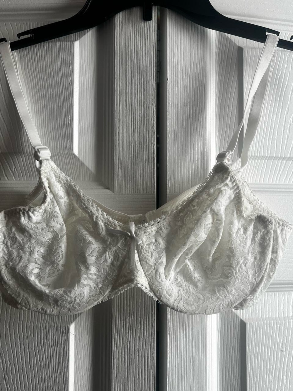 Bali White Lace Underwire Balconette Bra 36B